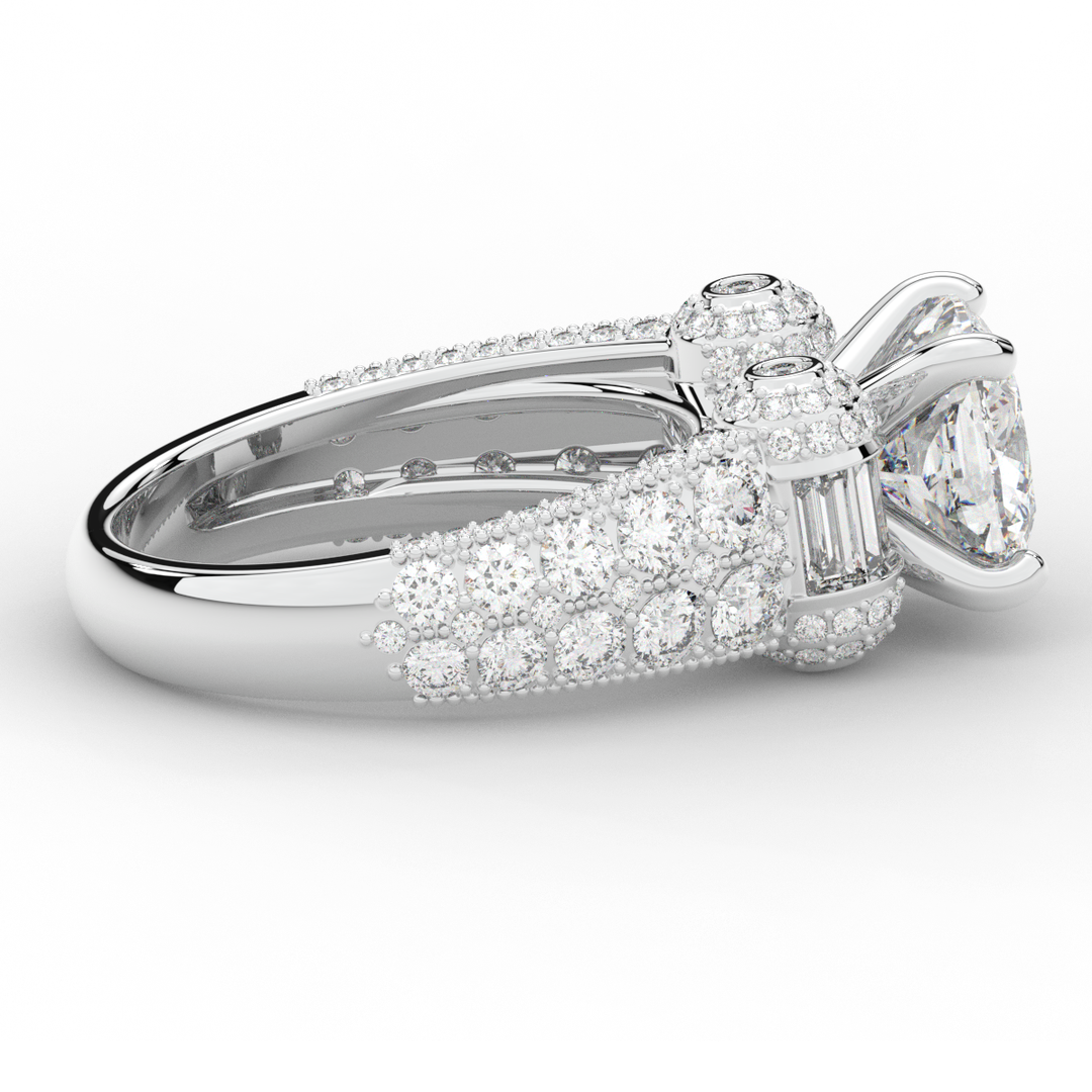 4.75CT.TW CUSHION LAB DIAMOND ENGAGEMENT RING - Nazarelle