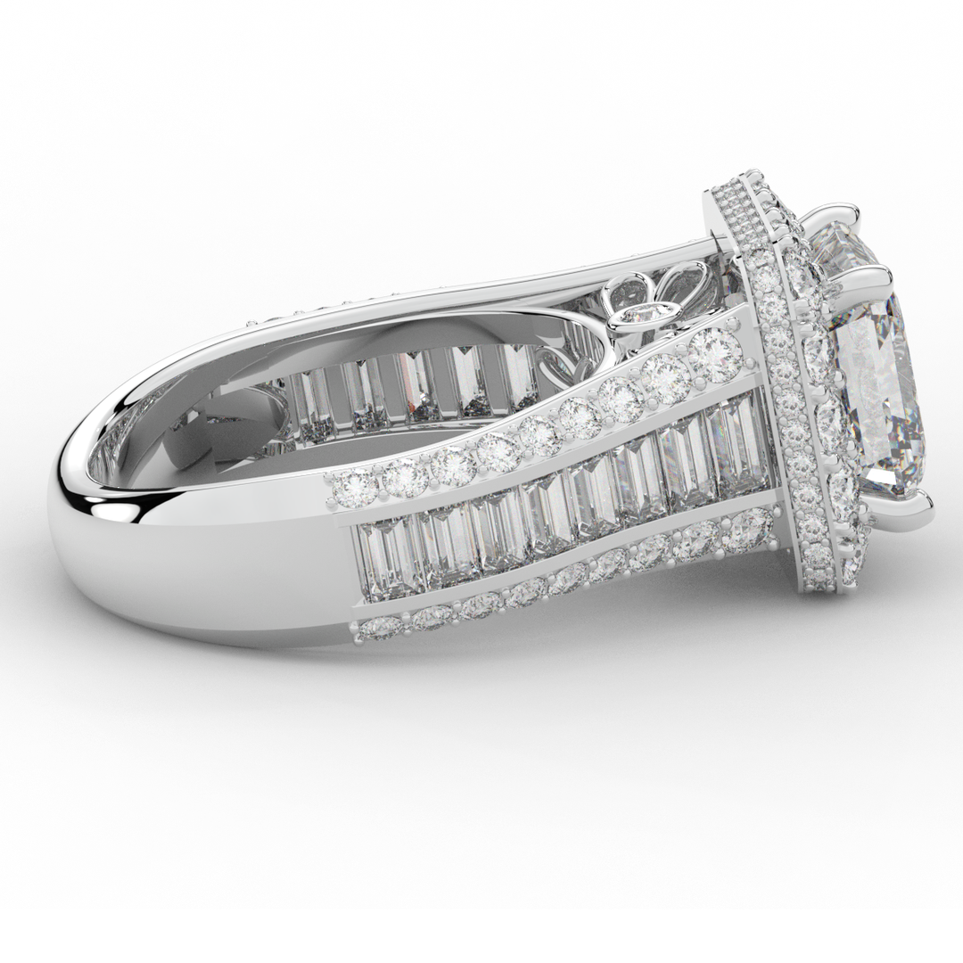 6.10CT.TW ASCHER LAB DIAMOND HALO ENGAGEMENT RING - Nazarelle