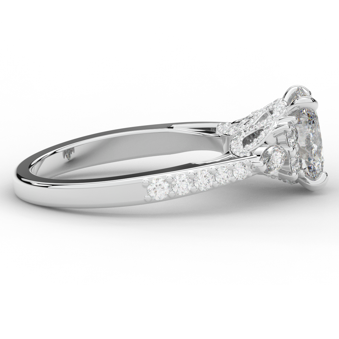 1.35CT.TW OVAL LAB DIAMOND ENGAGEMENT RING - Nazarelle