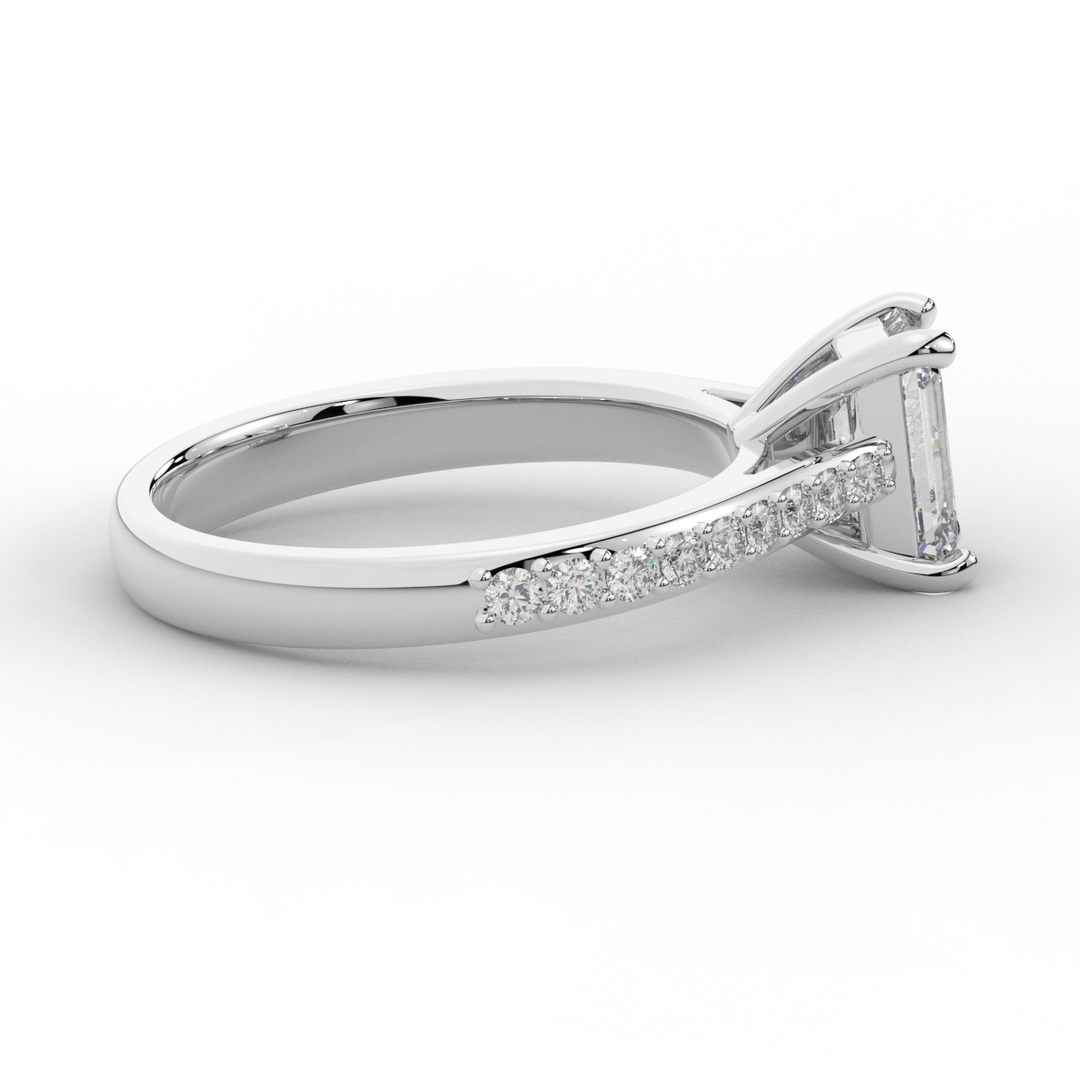 1.25CT.TW EMERALD CUT LAB DIAMOND SOLITAIRE ENGAGEMENT RING - Nazarelle