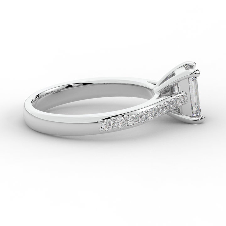1.25CT.TW EMERALD CUT LAB DIAMOND SOLITAIRE ENGAGEMENT RING - Nazarelle