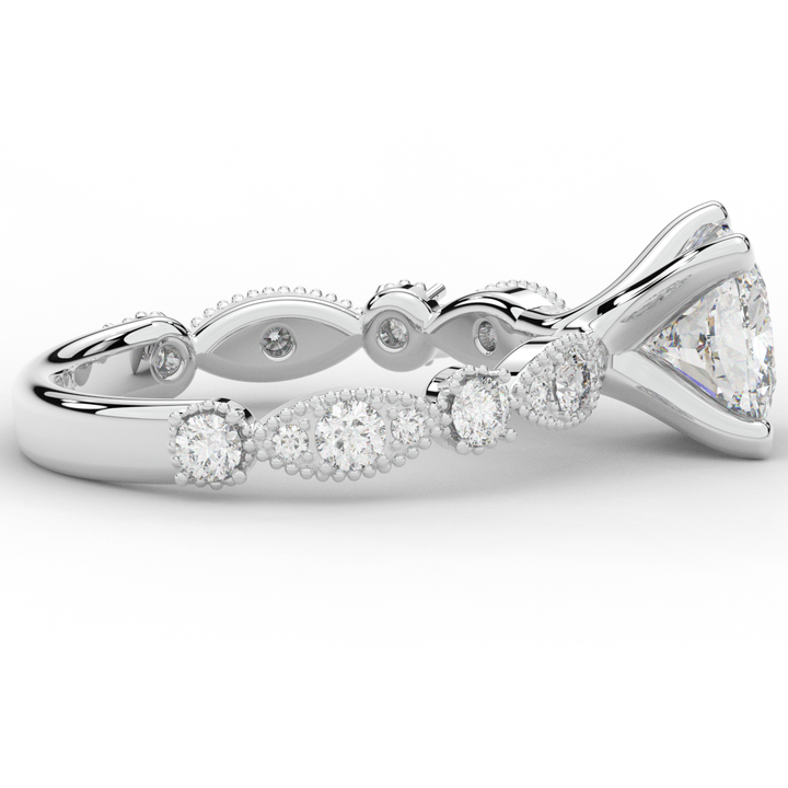 2.50CT.TW CUSHION LAB DIAMOND SOLITAIRE ENGAGEMENT RING - Nazarelle