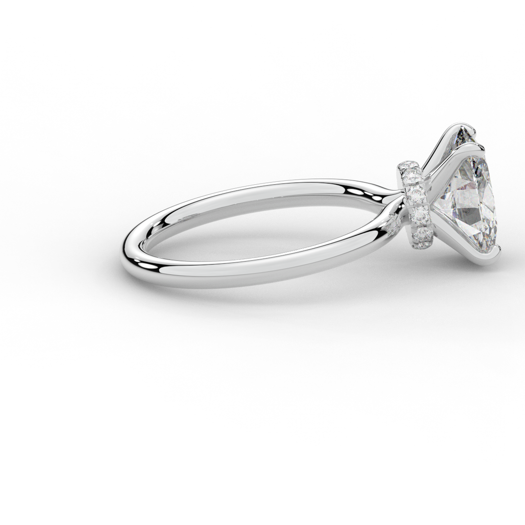 2.05CT.TW OVAL LAB DIAMOND SOLITAIRE ENGAGEMENT RING - Nazarelle
