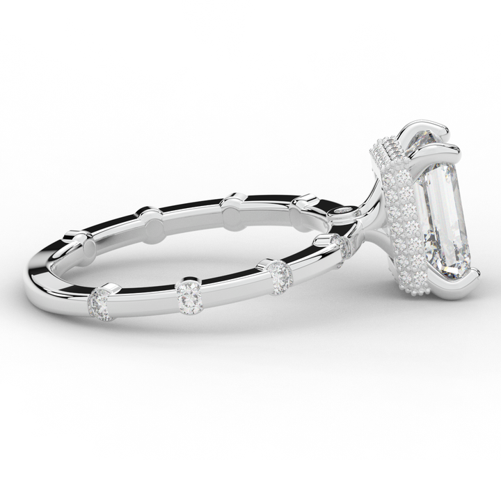 2.60CT.TW RADIANT LAB DIAMOND UNDERHALO SOLITAIRE ENGAGEMENT RING - Nazarelle