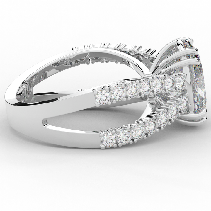 3.75CT.TW OVAL LAB DIAMOND SPLIT BAND ENGAGEMENT RING