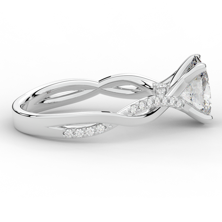 1.70CT.TW OVAL LAB DIAMOND TWIST BAND ENGAGEMENT RING - Nazarelle