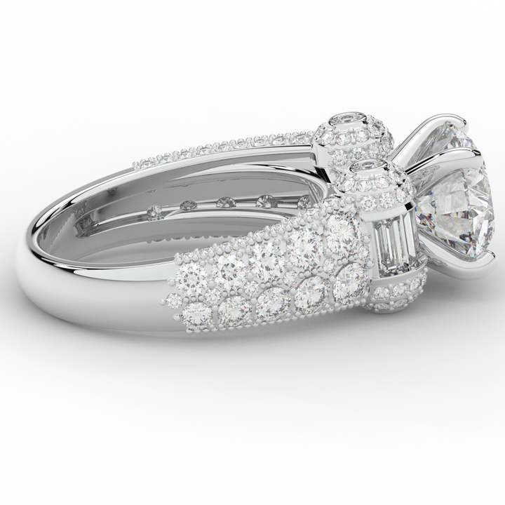 4.75CT.TW ROUND LAB DIAMOND ENGAGEMENT RING - Nazarelle