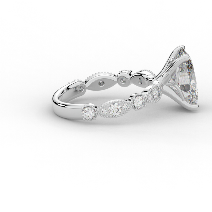 3.50CT.TW OVAL LAB DIAMOND SOLITAIRE ENGAGEMENT RING - Nazarelle
