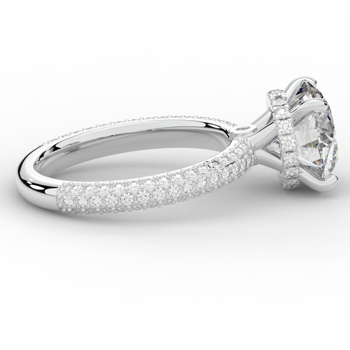 3.60CT.TW ROUND LAB DIAMOND SOLITAIRE ENGAGEMENT RING - Nazarelle