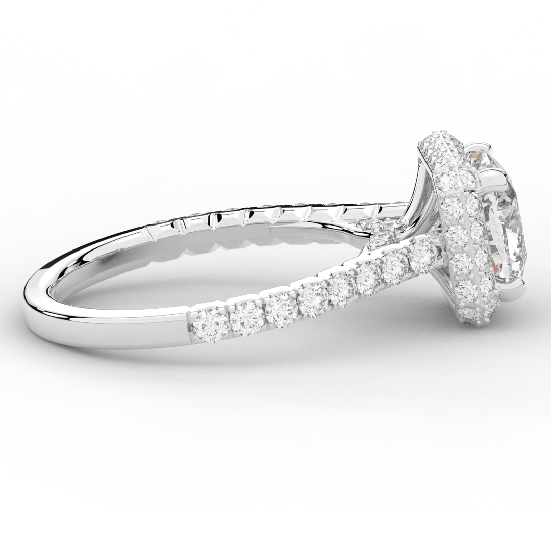 2.75CT.TW CUSHION LAB DIAMOND HALO ENGAGEMENT RING - Nazarelle