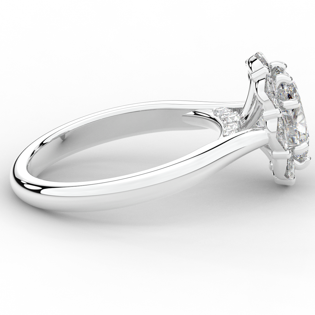 1.90CT.TW OVAL LAB DIAMOND HALO ENGAGEMENT RING - Nazarelle