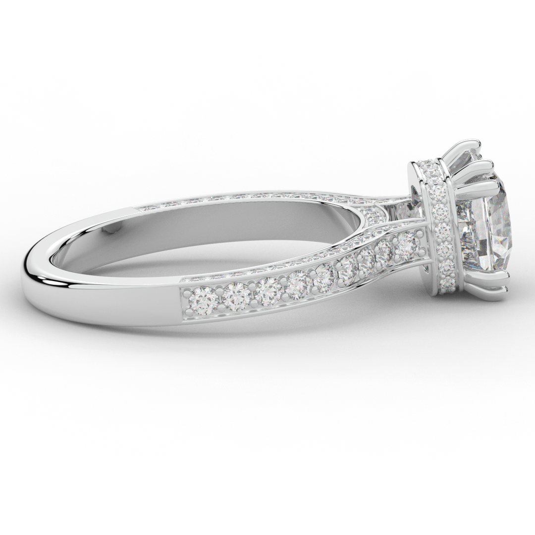 2.60CT.TW CUSHION LAB DIAMOND SOLITAIRE ENGAGEMENT RING - Nazarelle