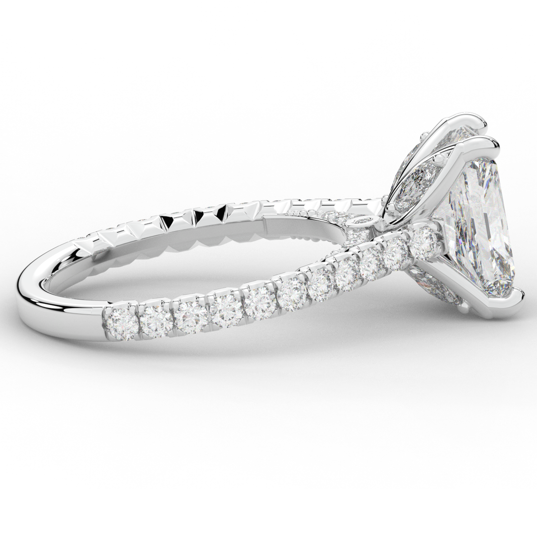 2.70CT.TW RADIANT LAB DIAMOND SOLITAIRE ENGAGEMENT RING - Nazarelle