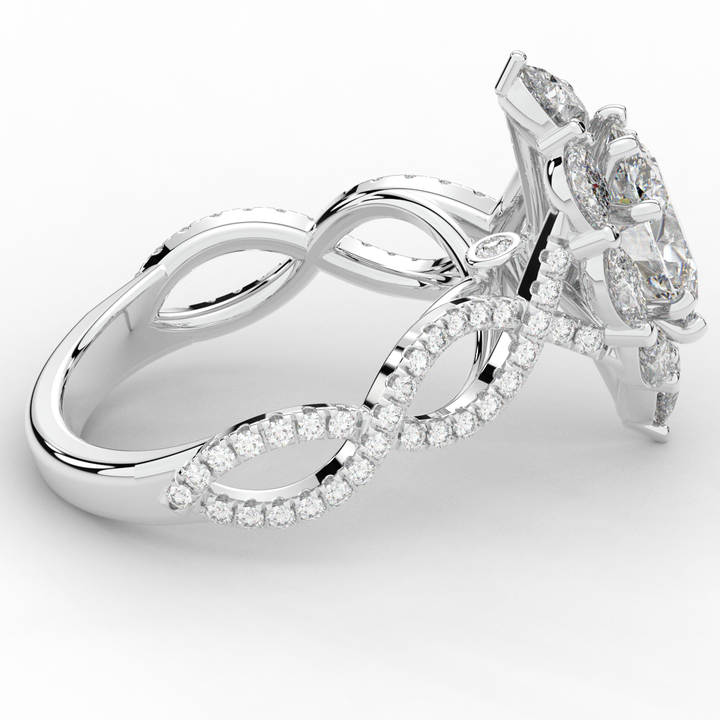 3.00CT.TW OVAL LAB DIAMOND HALO ENGAGEMENT RING - Nazarelle