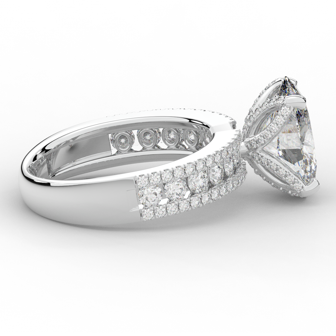 3.95CT.TW OVAL LAB DIAMOND SOLITAIRE ENGAGEMENT RING - Nazarelle