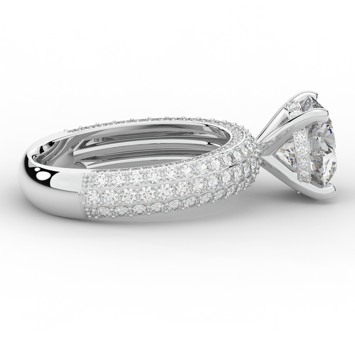 4.80CT.TW ROUND LAB DIAMOND UNDERHALO ENGAGEMENT RING - Nazarelle