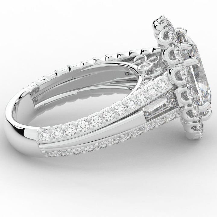 5.75CT.TW OVAL LAB DIAMOND HALO ENGAGEMENT RING - Nazarelle