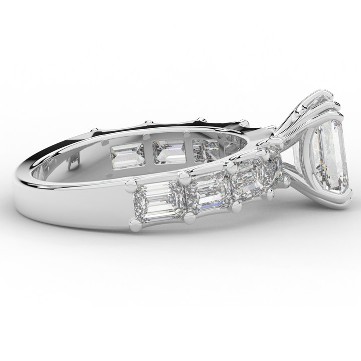3.75CT.TW EMERALD CUT LAB DIAMOND SOLITAIRE ENGAGEMENT RING