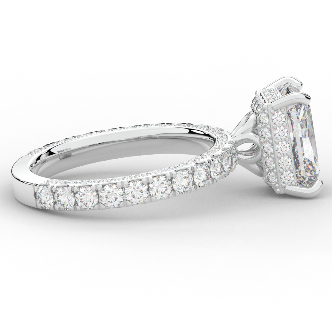 3.00CT.TW RADIANT LAB DIAMOND ENGAGEMENT RING - Nazarelle