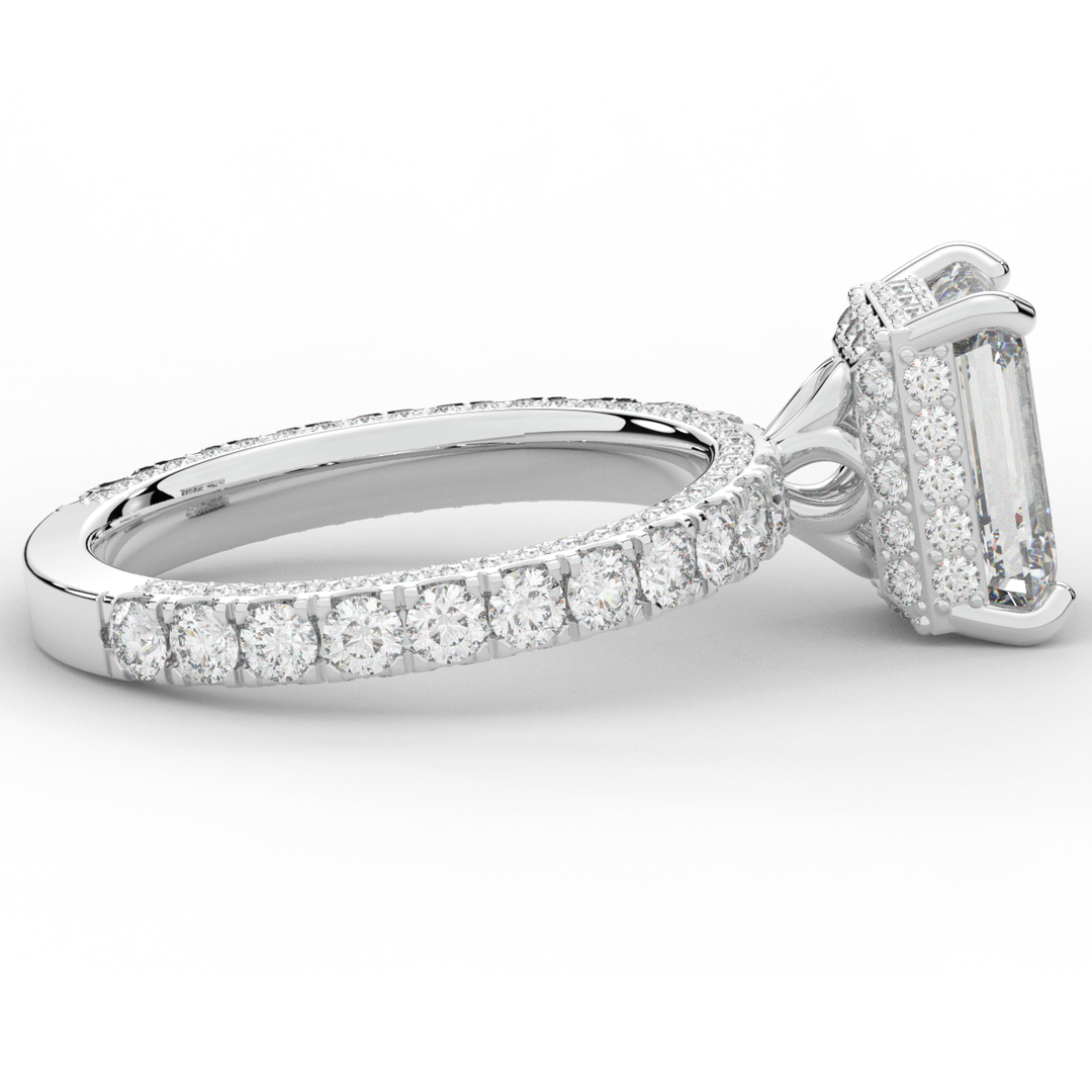 3.00CT.TW EMERALD CUT LAB DIAMOND ENGAGEMENT RING - Nazarelle