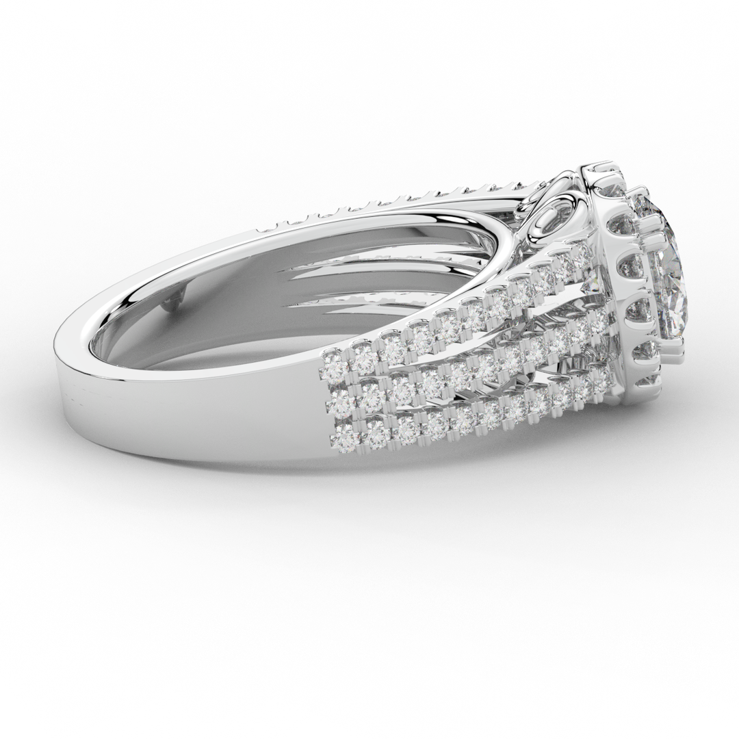 1.95CT.TW ROUND LAB DIAMOND HALO ENGAGEMENT RING - Nazarelle