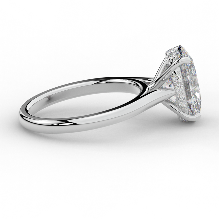 2.05CT.TW OVAL LAB DIAMOND UNDERHALO ENGAGEMENT RING - Nazarelle