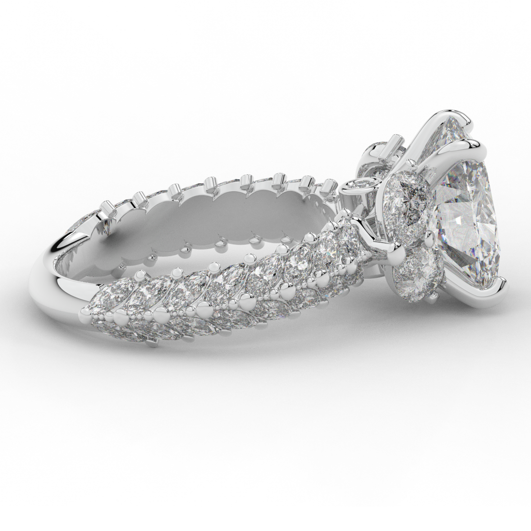 5.25CT.TW OVAL LAB DIAMOND HALO ENGAGEMENT RING - Nazarelle