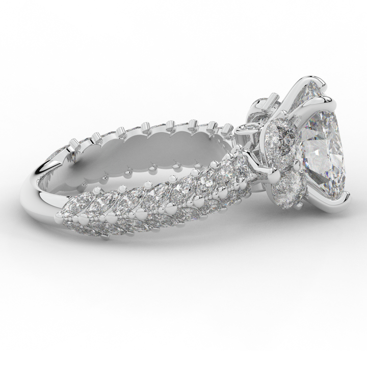 5.25CT.TW OVAL LAB DIAMOND HALO ENGAGEMENT RING - Nazarelle