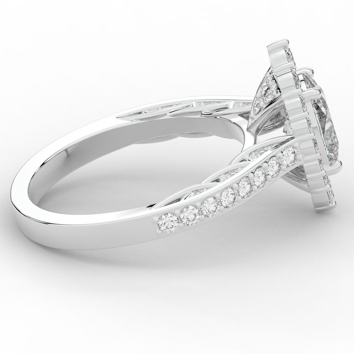 1.75CT.TW OVAL LAB DIAMOND HALO ENGAGEMENT RING - Nazarelle