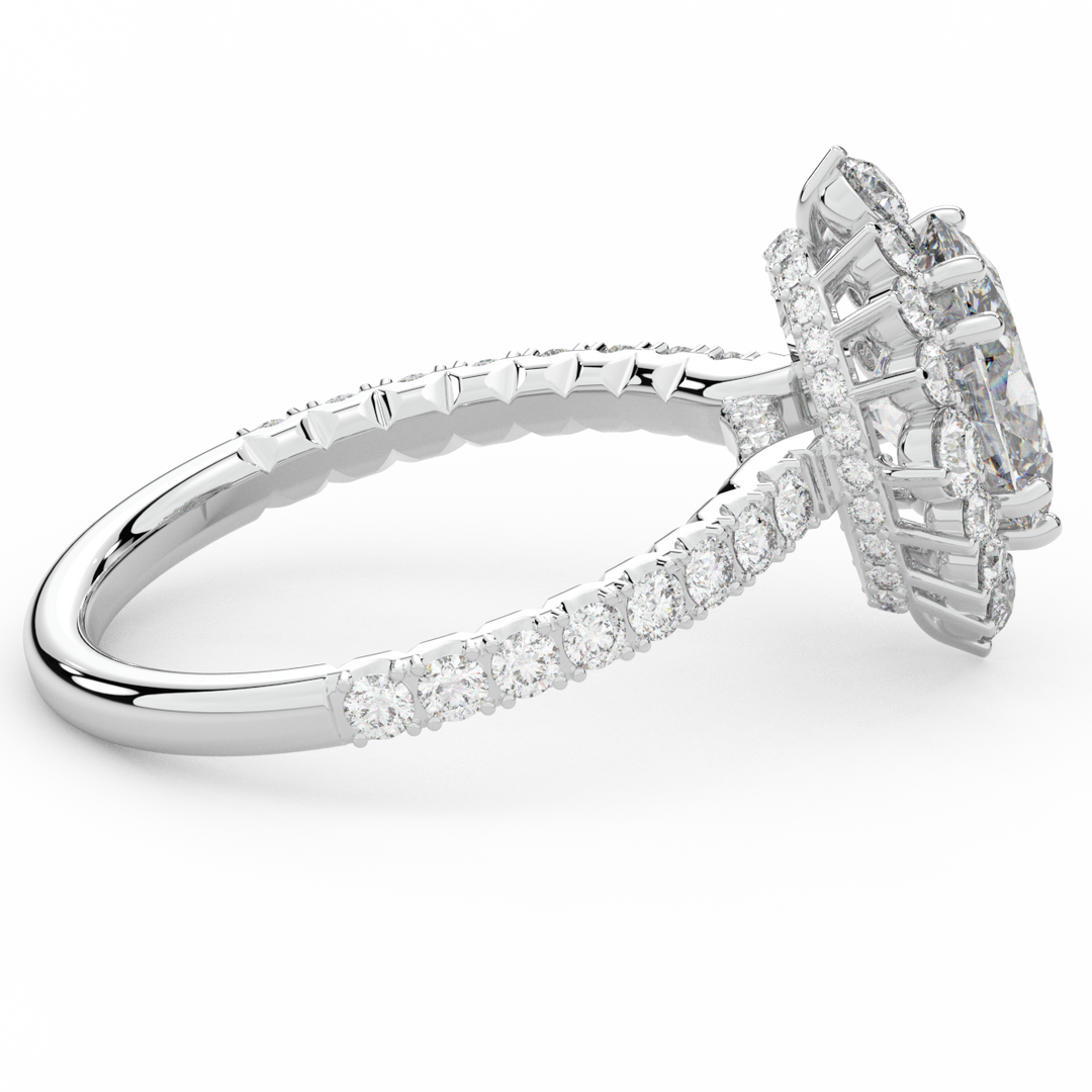 2.80CT.TW OVAL LAB DIAMOND HALO ENGAGEMENT RING - Nazarelle