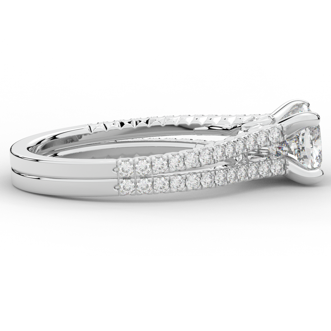1.90CT.TW CUSHION LAB DIAMOND SOLITAIRE ENGAGEMENT RING - Nazarelle