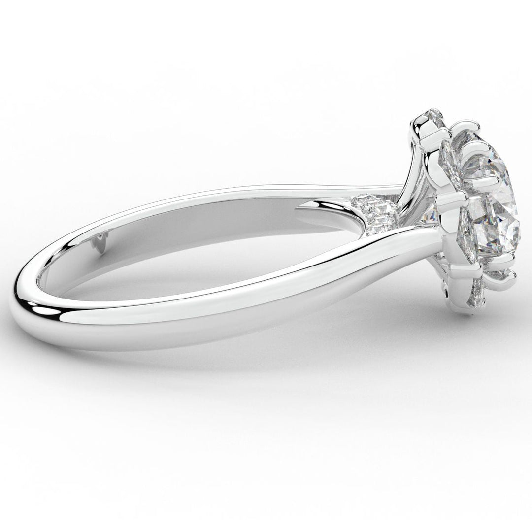 2.40CT.TW ROUND LAB DIAMOND HALO ENGAGEMENT RING - Nazarelle