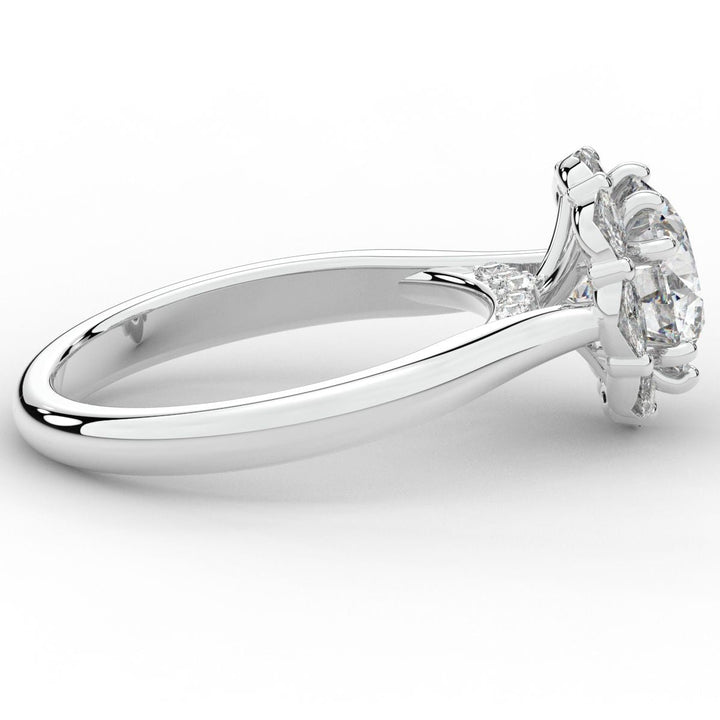 2.40CT.TW ROUND LAB DIAMOND HALO ENGAGEMENT RING - Nazarelle