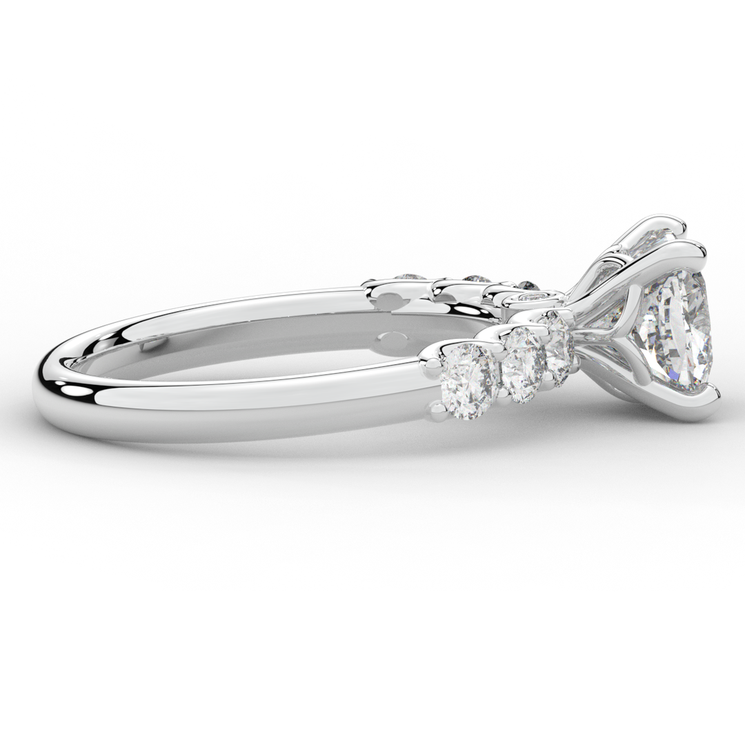 2.60CT.TW CUSHION LAB DIAMOND SOLITAIRE ENGAGEMENT RING - Nazarelle
