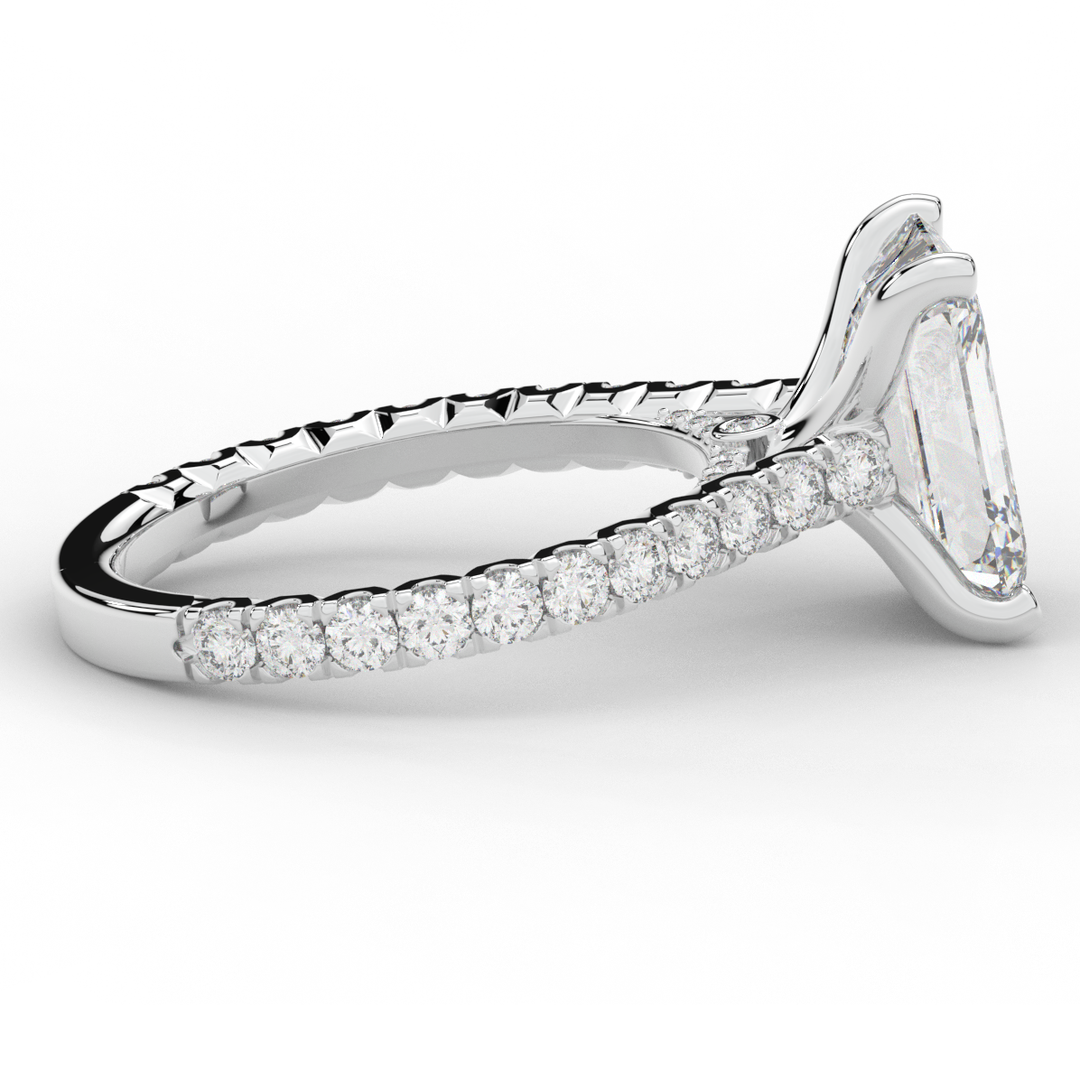 4.25CT.TW EMERALD CUT LAB DIAMOND SOLITAIRE ENGAGEMENT RING - Nazarelle