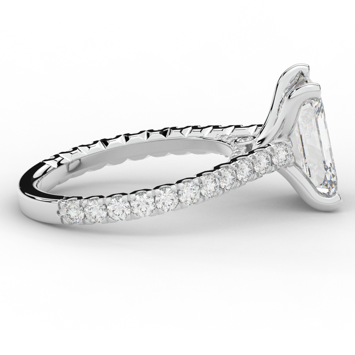 4.25CT.TW EMERALD CUT LAB DIAMOND SOLITAIRE ENGAGEMENT RING - Nazarelle