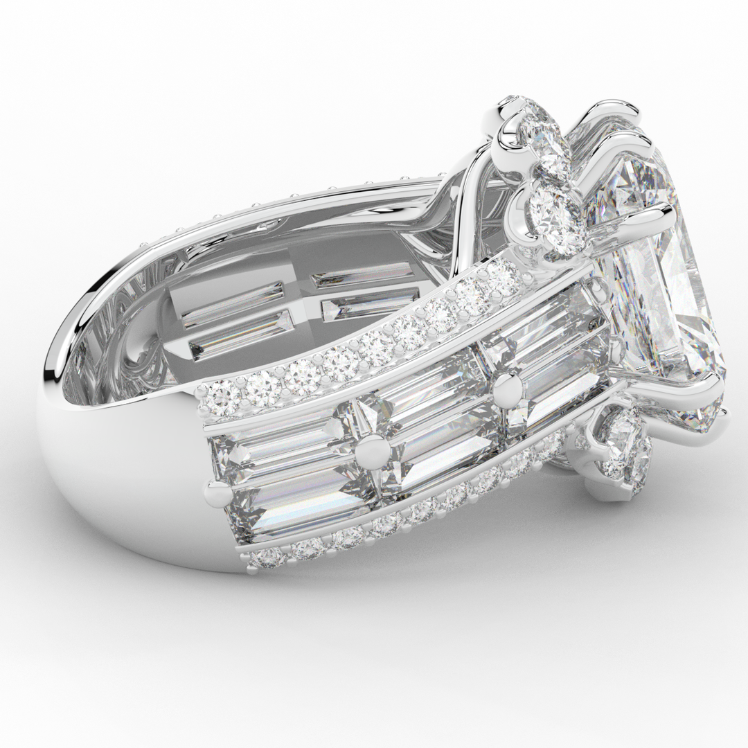 8.25CT.TW RADIANT LAB DIAMOND HALO ENGAGEMENT RING - Nazarelle