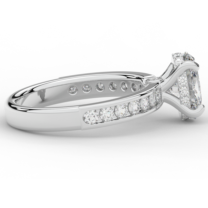 1.95CT.TW OVAL LAB DIAMOND UNDERHALO ENGAGEMENT RING - Nazarelle