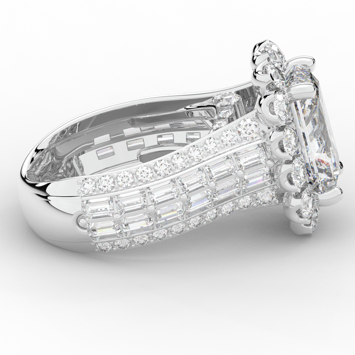 8.00CT.TW RADIANT LAB DIAMOND HALO ENGAGEMENT RING - Nazarelle