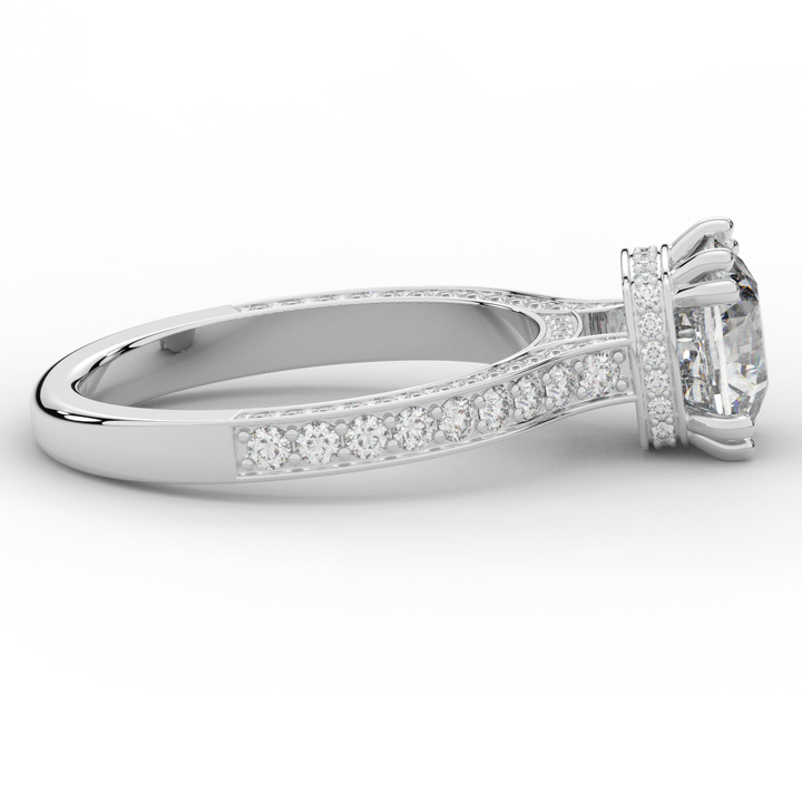 2.60CT.TW CUSHION LAB DIAMOND SOLITAIRE ENGAGEMENT RING - Nazarelle