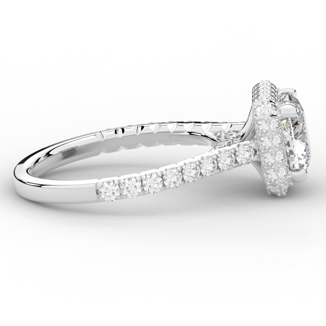 2.75CT.TW CUSHION LAB DIAMOND HALO ENGAGEMENT RING - Nazarelle