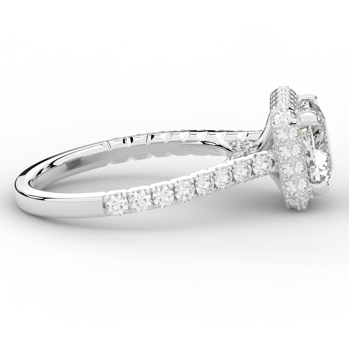 2.75CT.TW CUSHION LAB DIAMOND HALO ENGAGEMENT RING - Nazarelle