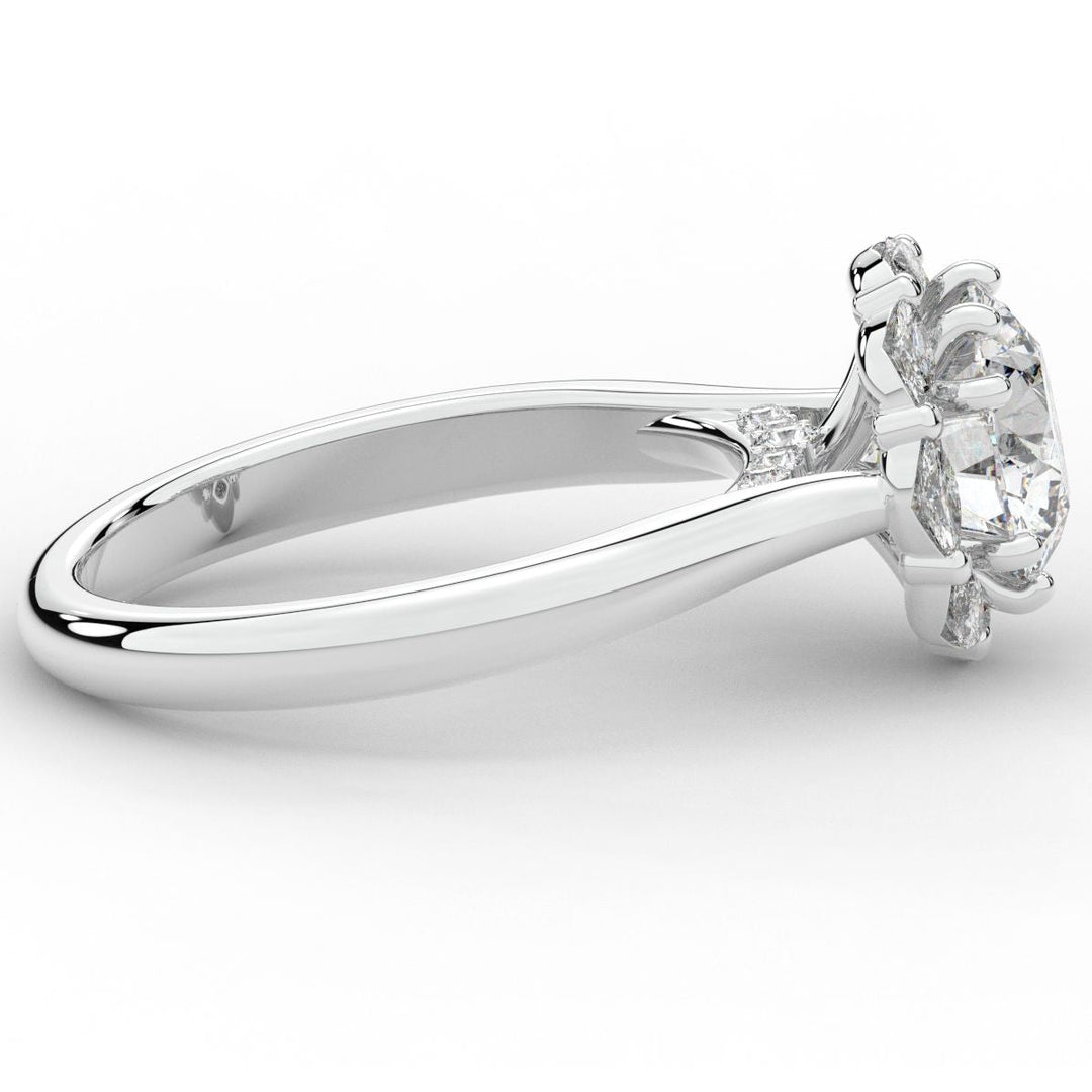 2.40CT.TW ROUND LAB DIAMOND HALO ENGAGEMENT RING - Nazarelle