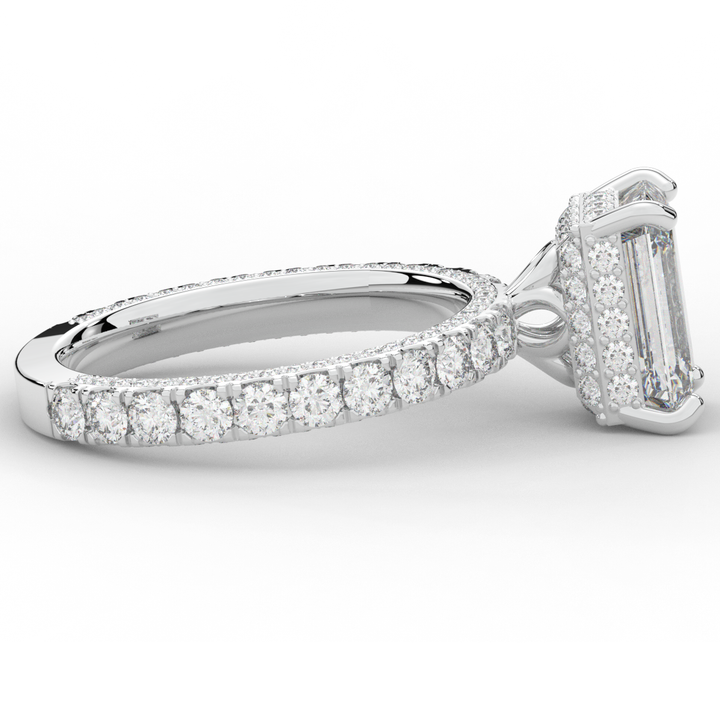 3.00CT.TW EMERALD CUT LAB DIAMOND ENGAGEMENT RING - Nazarelle
