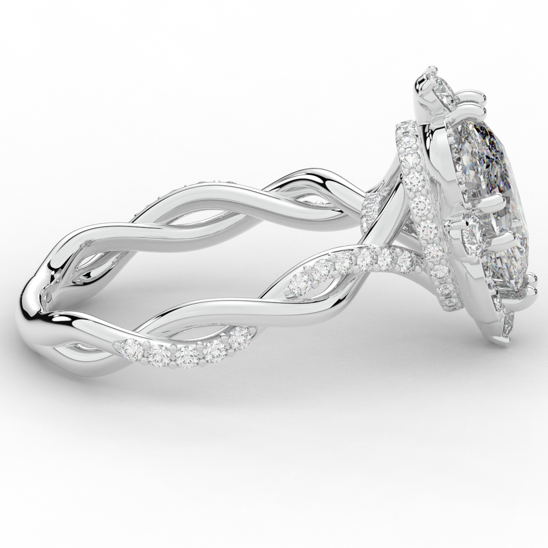 2.70CT.TW OVAL LAB DIAMOND HALO ENGAGEMENT RING - Nazarelle