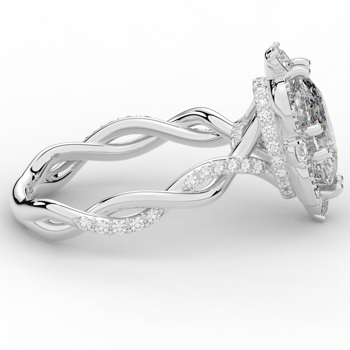 2.70CT.TW OVAL LAB DIAMOND HALO ENGAGEMENT RING - Nazarelle