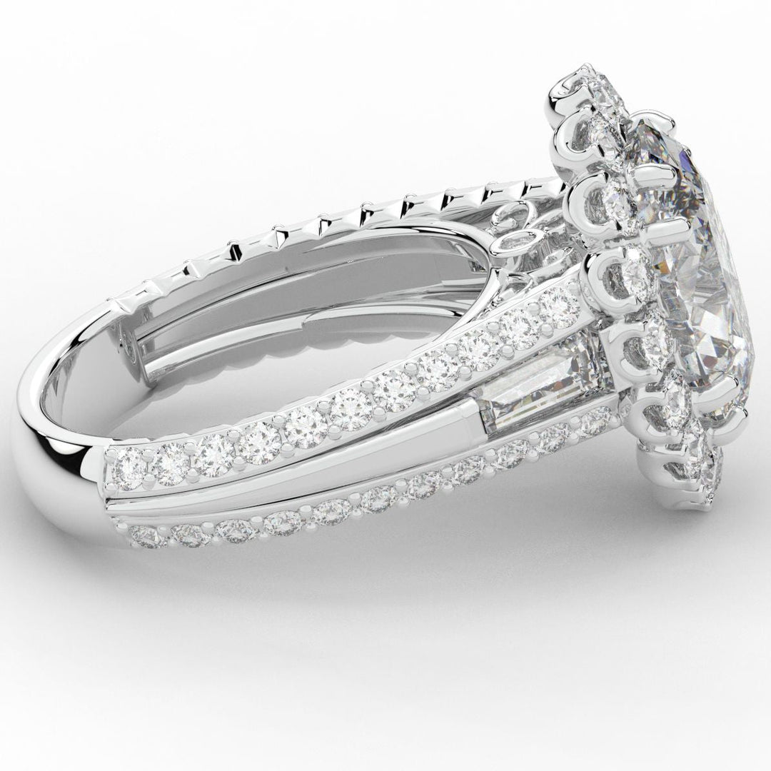 5.75CT.TW OVAL LAB DIAMOND HALO ENGAGEMENT RING - Nazarelle
