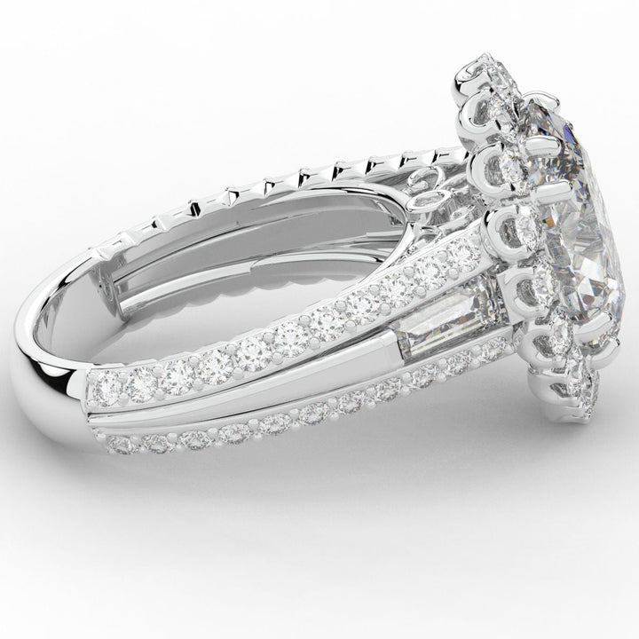 5.75CT.TW OVAL LAB DIAMOND HALO ENGAGEMENT RING - Nazarelle