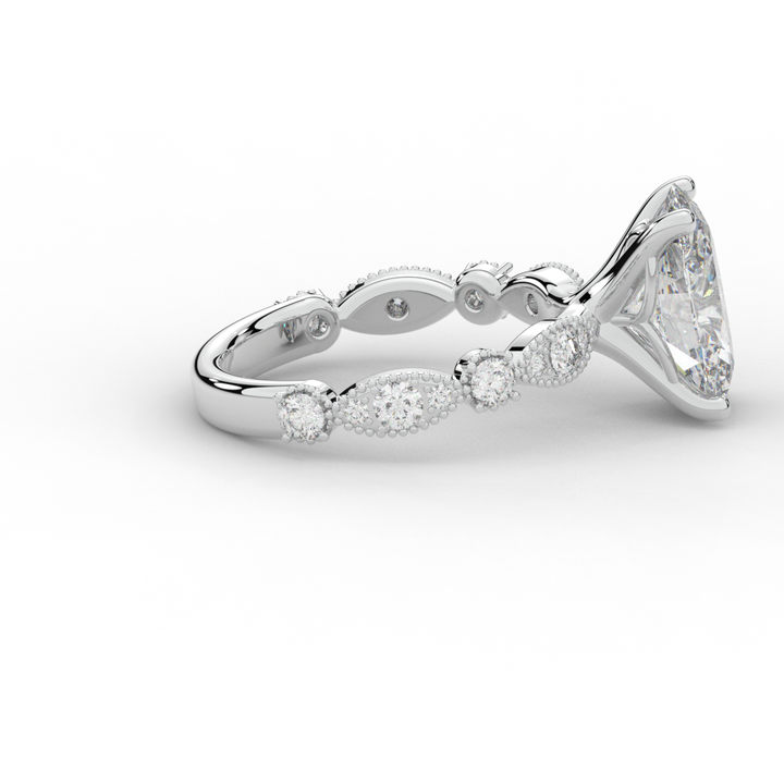 3.50CT.TW OVAL LAB DIAMOND SOLITAIRE ENGAGEMENT RING - Nazarelle