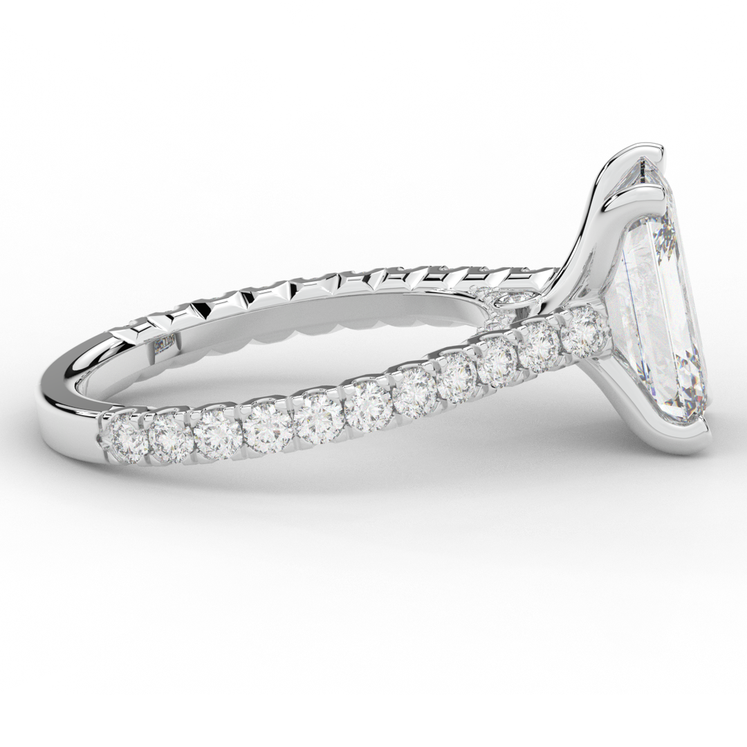4.25CT.TW EMERALD CUT LAB DIAMOND SOLITAIRE ENGAGEMENT RING - Nazarelle